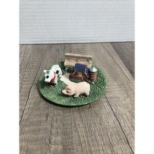 Vintage Kitsch Miniature Mini Farm Animal Figures Barn Bench Silo Hand Painted